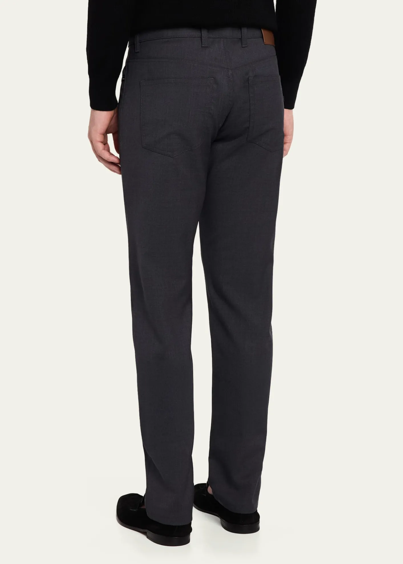 ZEGNAMen's Wool Straight Leg Five-Pocket Pants