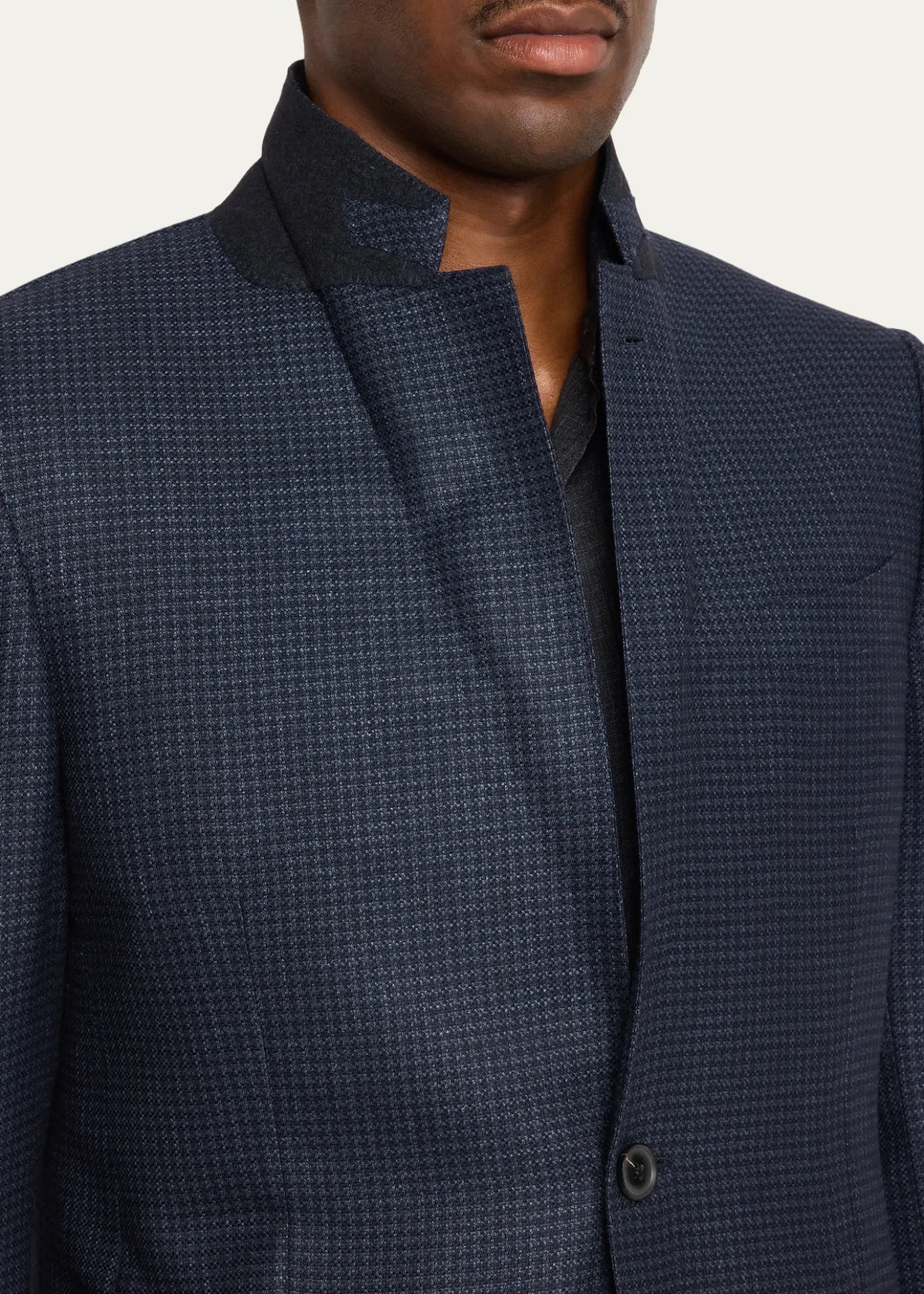 ZEGNAMen's Woven Houndstooth Single-Breasted Sport Coat