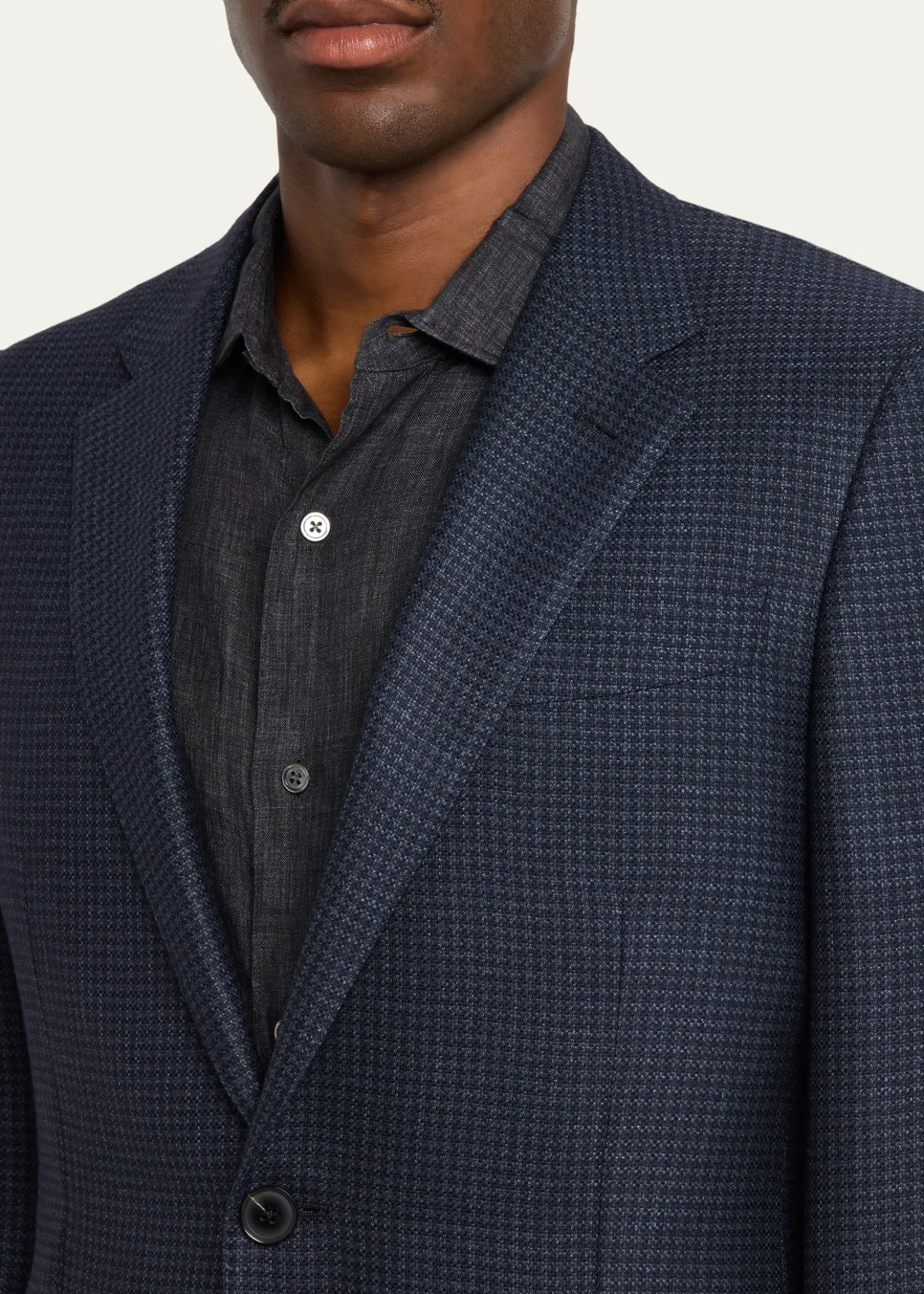 ZEGNAMen's Woven Houndstooth Single-Breasted Sport Coat