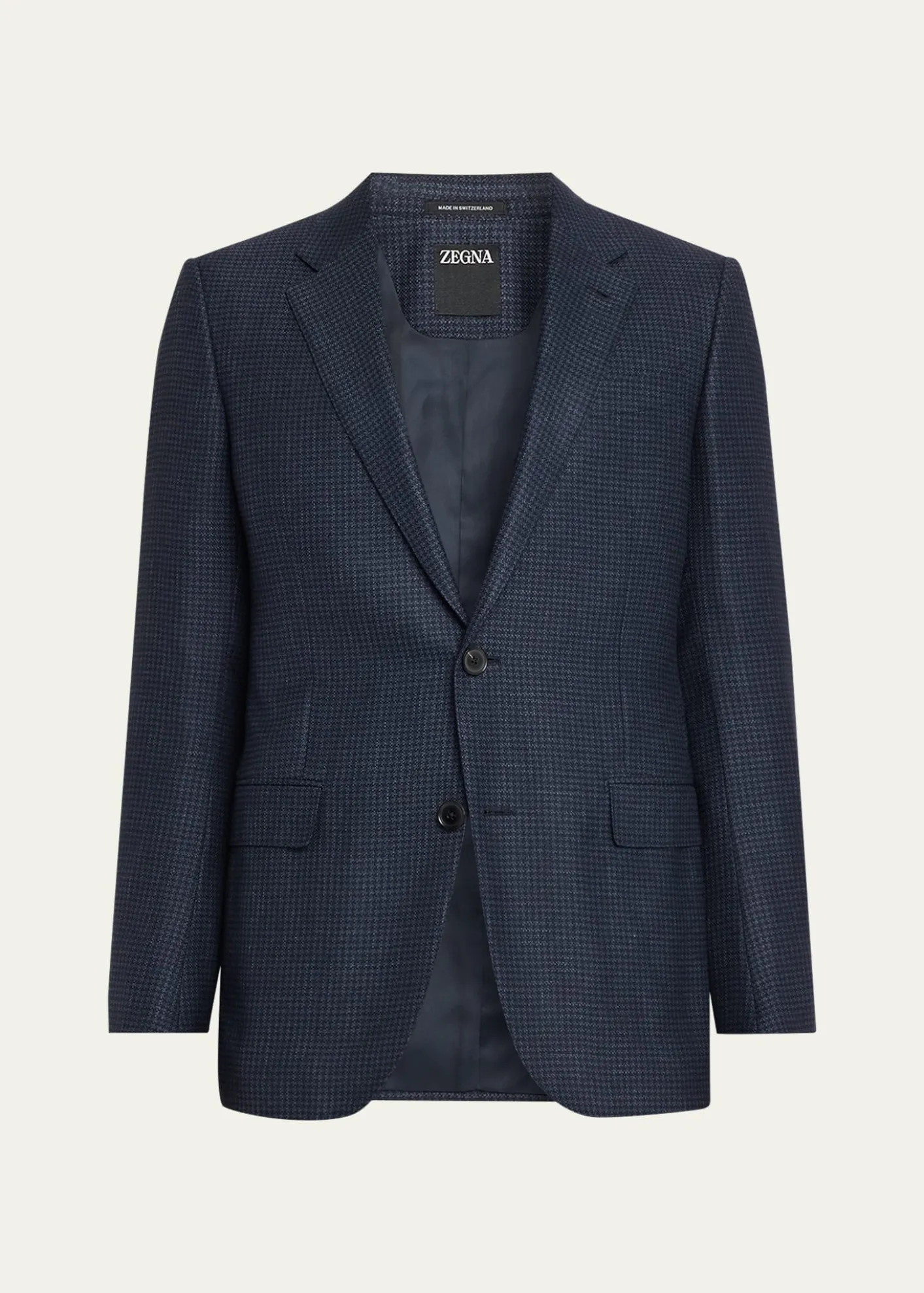 ZEGNAMen's Woven Houndstooth Single-Breasted Sport Coat