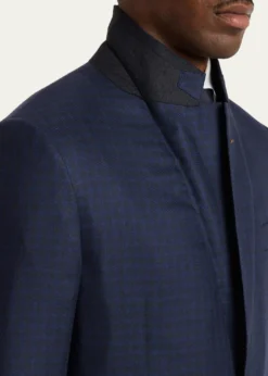 ZEGNAMen's XXX Couture Gingham Cashmere and Silk Sport Coat