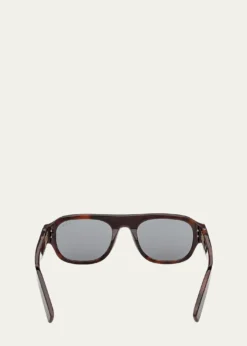 ZEGNA52mm Acetate Round Sunglasses