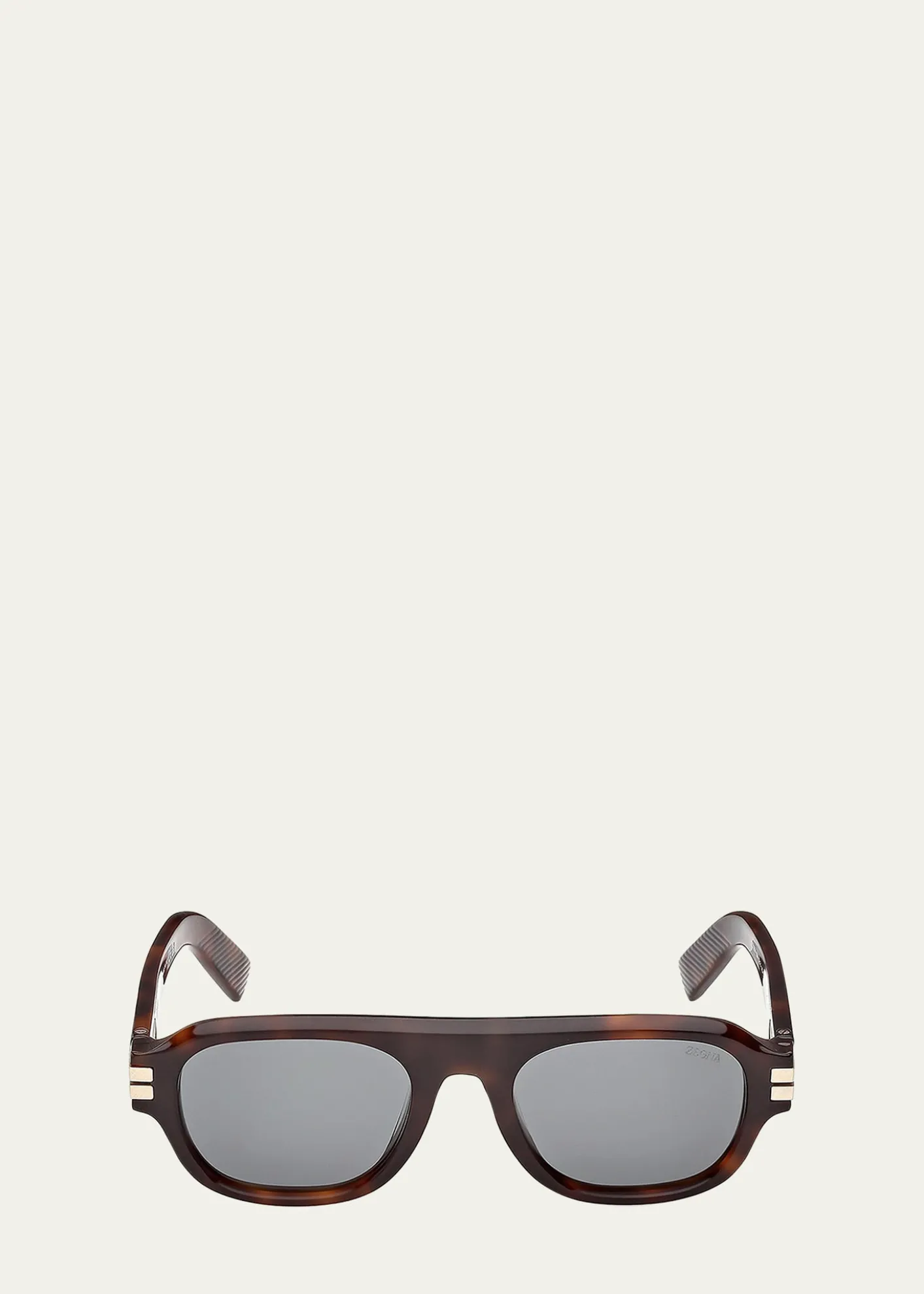 ZEGNA52mm Acetate Round Sunglasses