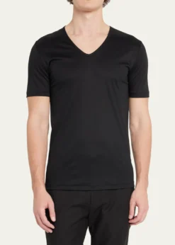 ZimmerliMen's Sea Island V-Neck Cotton T-Shirt