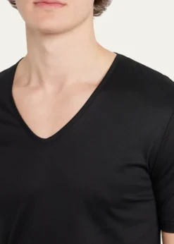 ZimmerliMen's Sea Island V-Neck Cotton T-Shirt