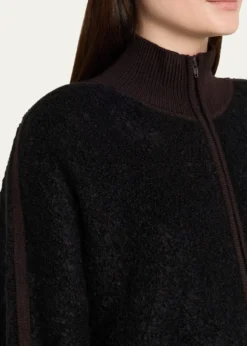 6397Zip-Up Bouclé Track Jacket