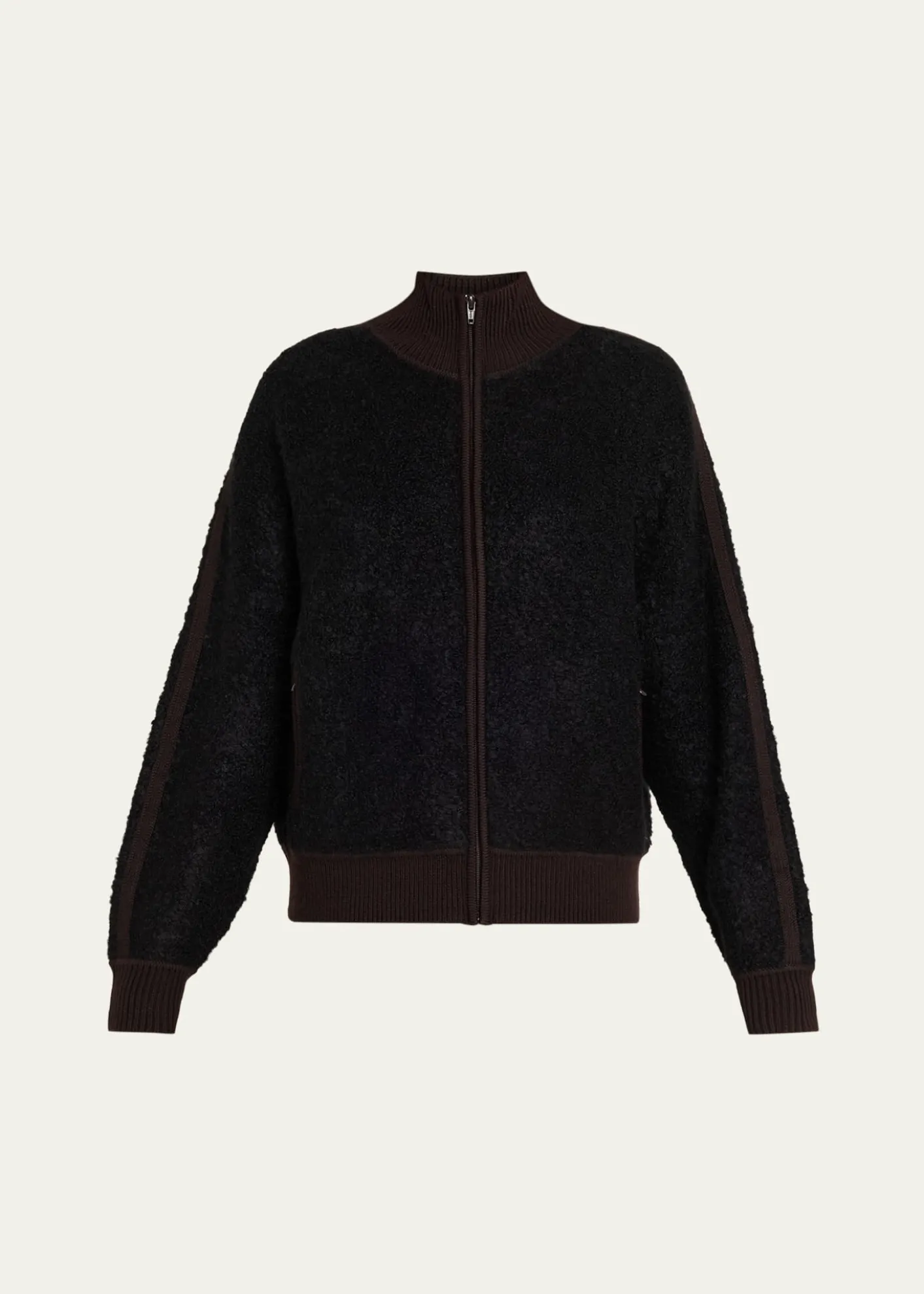 6397Zip-Up Bouclé Track Jacket