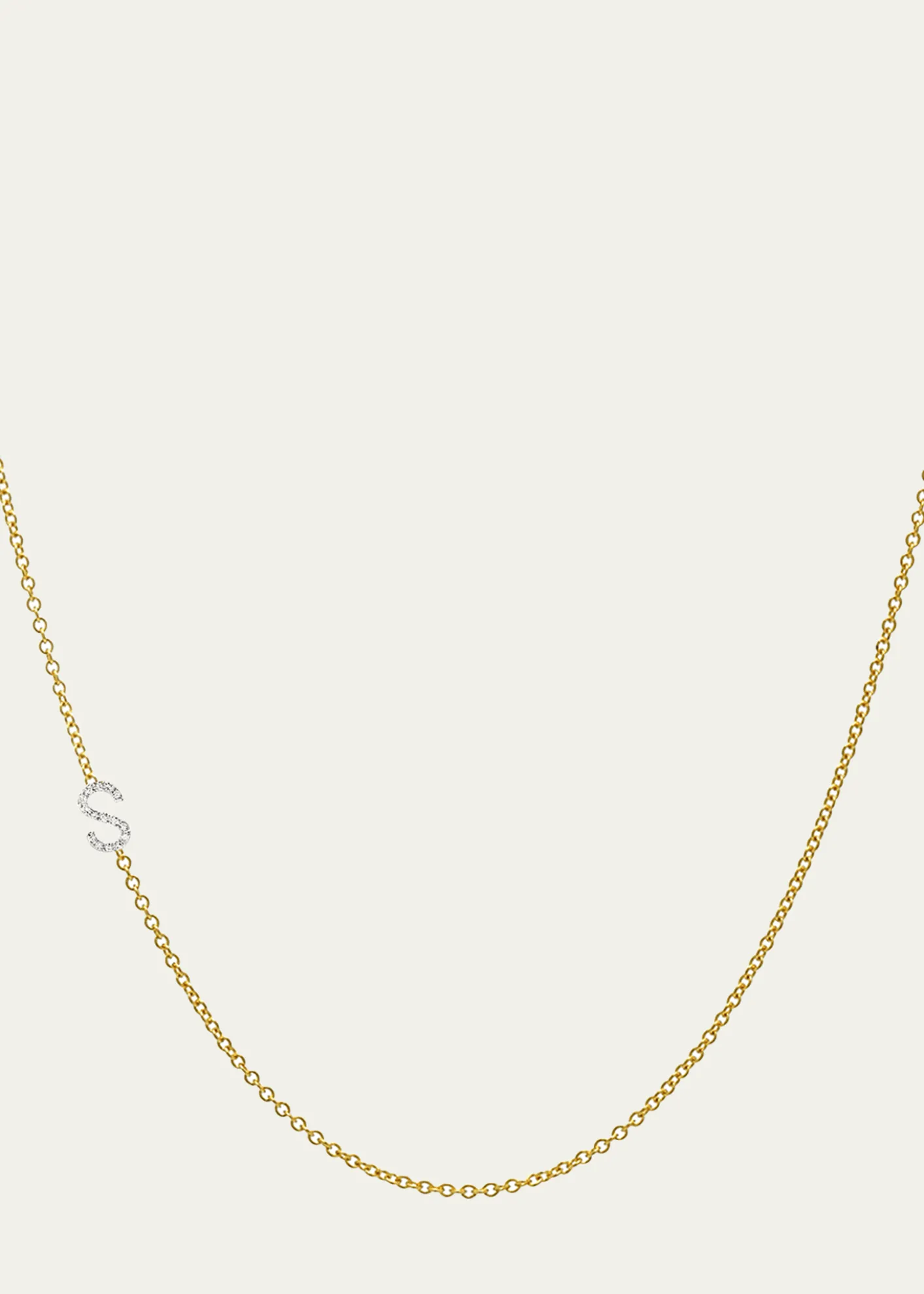 Zoe Lev JewelryDiamond Asymmetrical Initial Necklace
