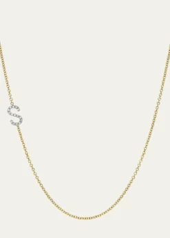 Zoe Lev JewelryDiamond Asymmetrical Initial Necklace