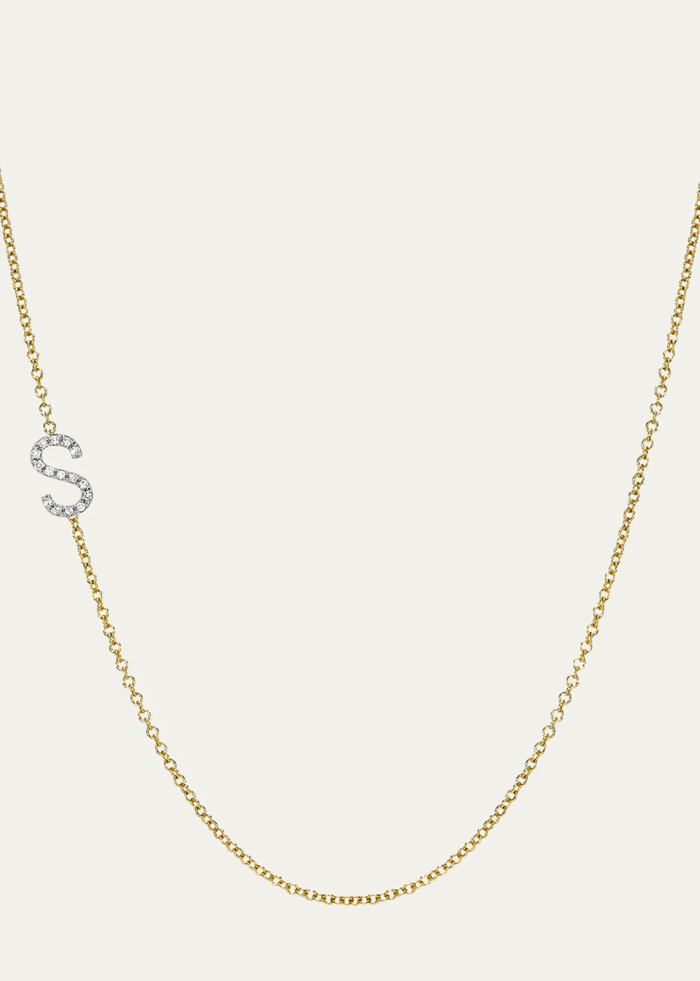 Zoe Lev JewelryDiamond Asymmetrical Initial Necklace