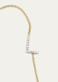 Zoe Lev JewelryDiamond Asymmetrical Initial Necklace, L