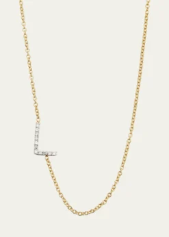 Zoe Lev JewelryDiamond Asymmetrical Initial Necklace, L