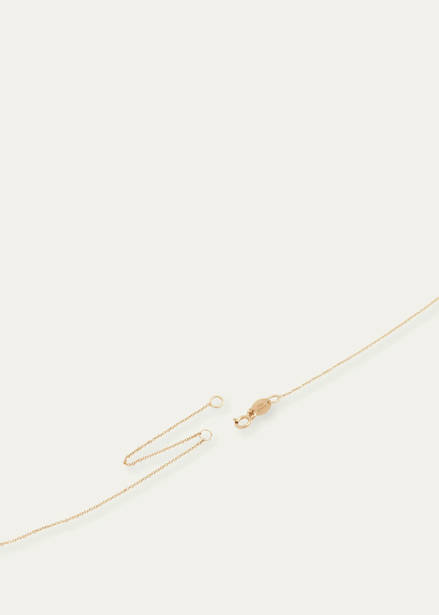 Zoe Lev Jewelry14K Gold Asymmetrical Initial and Bezel Diamond Necklace, 16-18"L