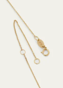 Zoe Lev Jewelry14K Gold Asymmetrical Initial and Bezel Diamond Necklace, 16-18"L