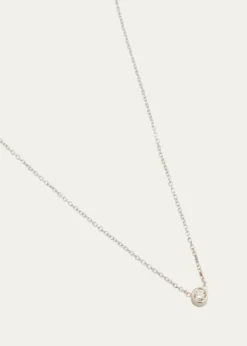 Zoe Lev Jewelry14K White Gold 0.10ct Bezel Diamond Necklace, 16-18"L