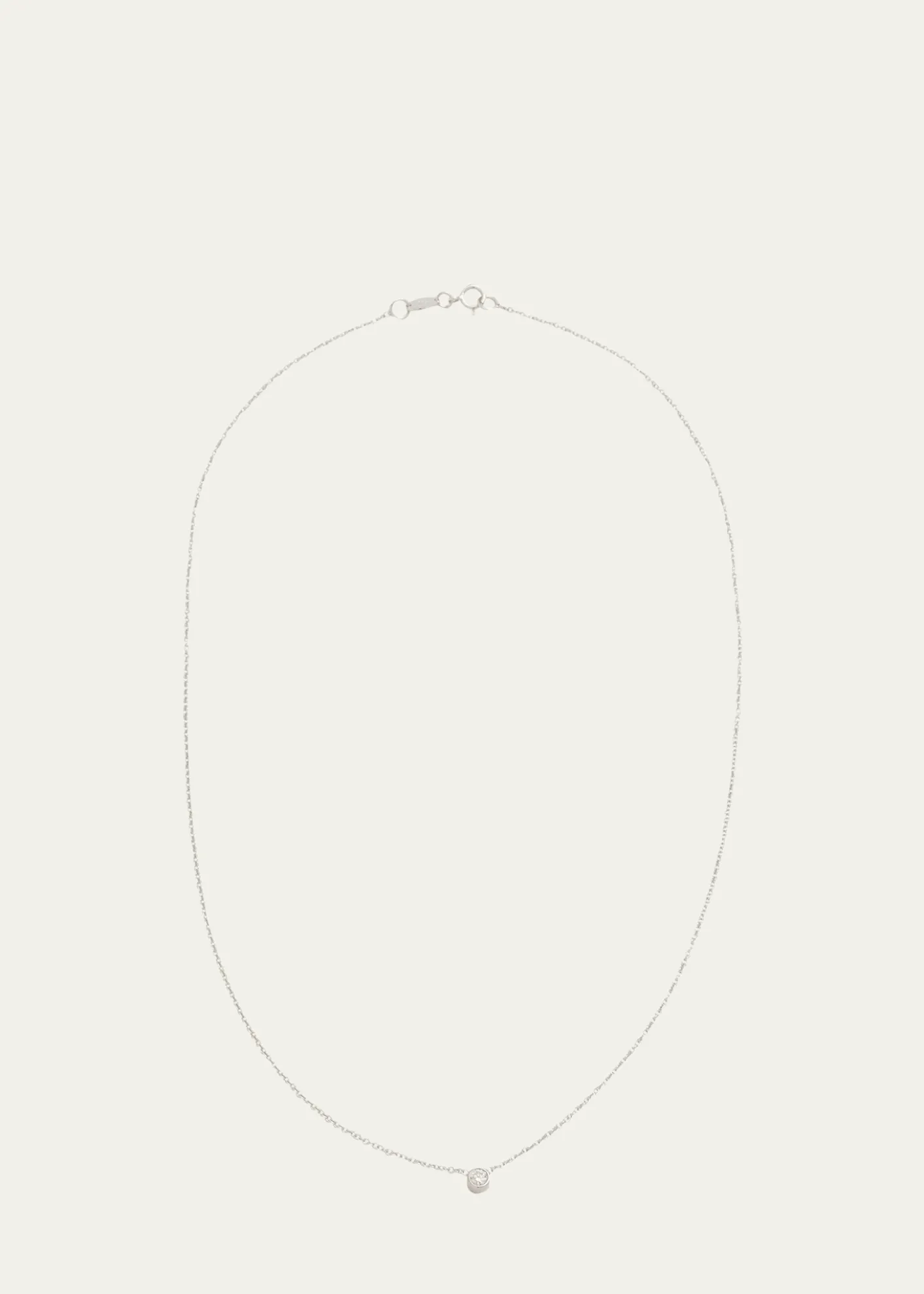 Zoe Lev Jewelry14K White Gold 0.10ct Bezel Diamond Necklace, 16-18"L